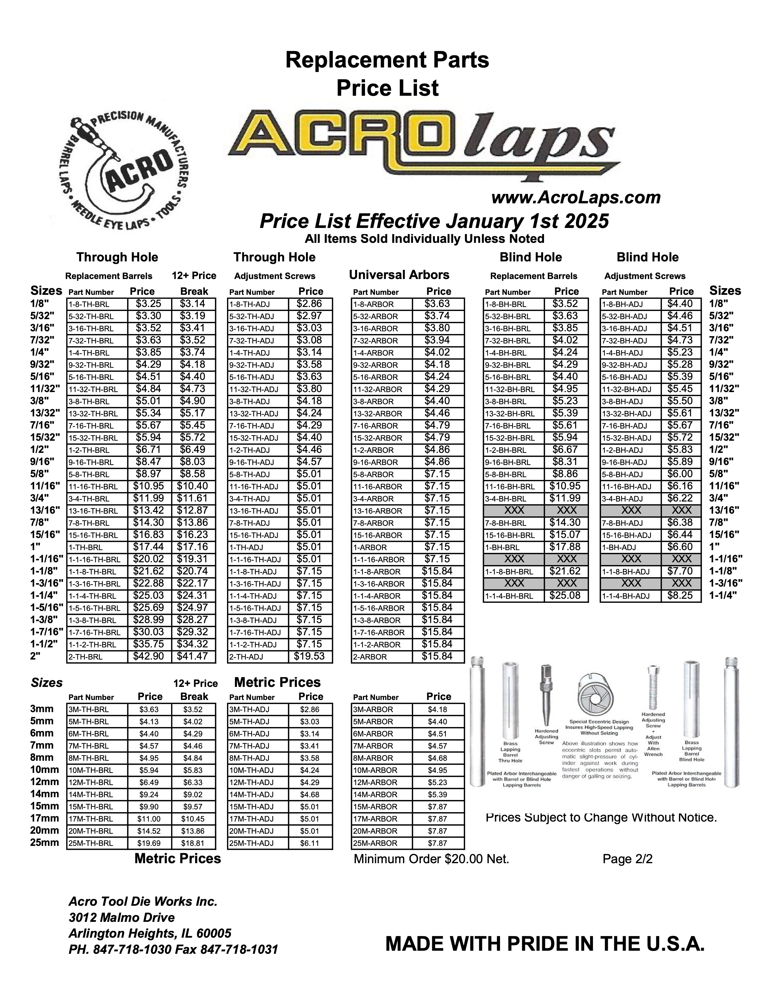 Price List